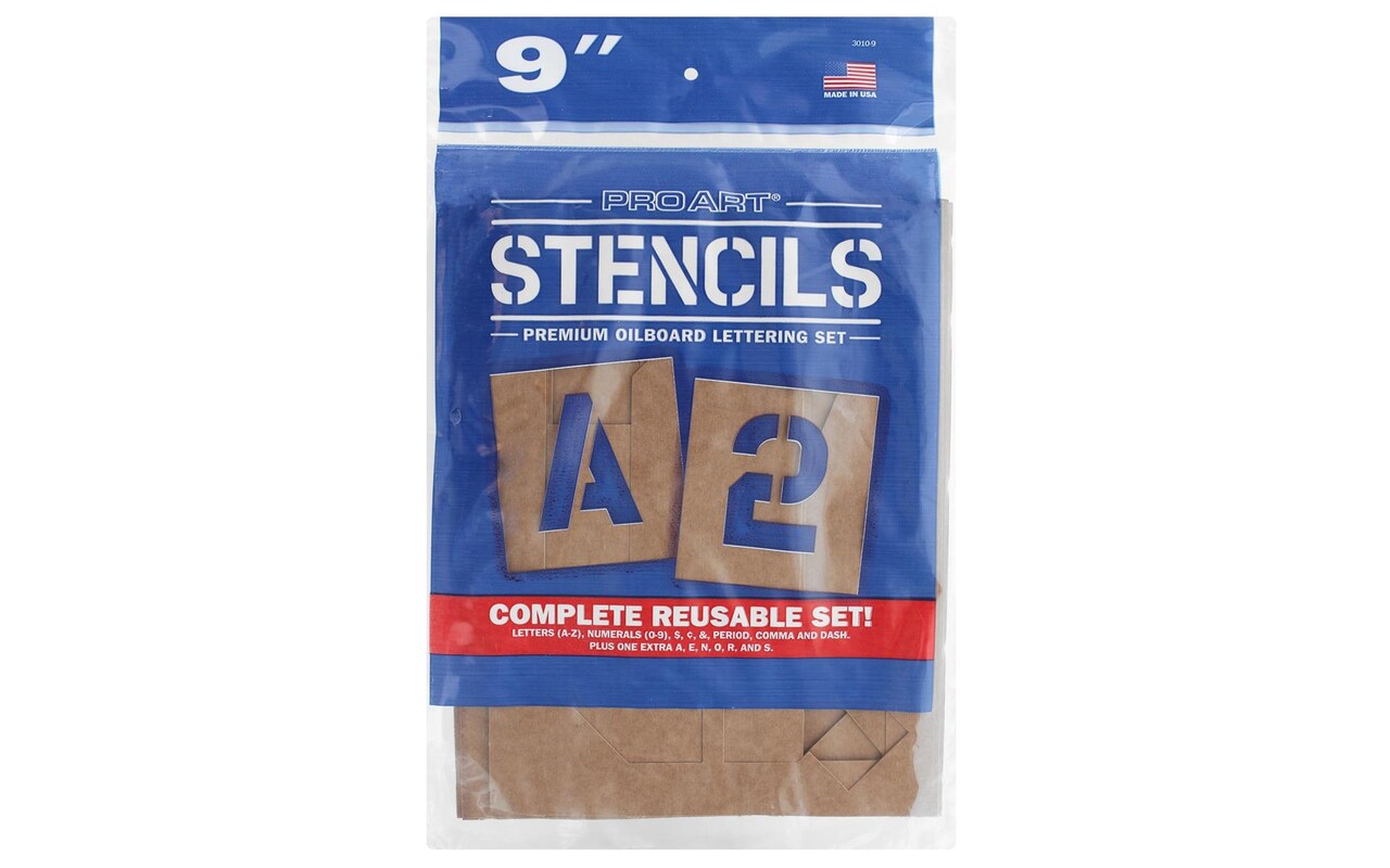 Pro Art Oil Board Stencil Set 9" for Painting on Wood, Canvas, Paper, Fabric, Wall and Tile, Reusable DIY Art and Craft Stencils for Painting, 6"x6" Inches